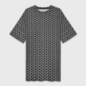 Платье-футболка 3D с принтом Кольчуга в городе Новоалтайск,  |  | ancient | black | chainmail | clothing | hero | iron | metal | protection | rings | shirt | блеск | блик | богатырь | геометрический | графика | древний | железо | защита | иллюстрация | картинка | кольца | кольчуга | металл | мода | одежда