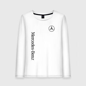 Женский лонгслив хлопок с принтом MERCEDES-BENZ в городе Новоалтайск, 100% хлопок |  | amg | auto | mercedes | sport | авто | автомобиль | автомобильные | амг | бренд | марка | машины | мерседес | спорт
