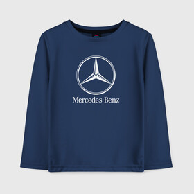 Детский лонгслив хлопок с принтом MERCEDES-BENZ AMG в городе Новоалтайск, 100% хлопок | круглый вырез горловины, полуприлегающий силуэт, длина до линии бедер | amg | auto | mercedes | sport | авто | автомобиль | автомобильные | амг | бренд | марка | машины | мерседес | спорт