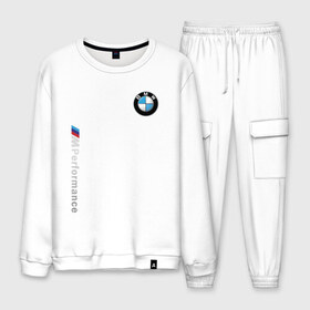 Мужской костюм хлопок с принтом BMW M PREFORMANCE в городе Новоалтайск, 100% хлопок | на свитшоте круглая горловина, мягкая резинка по низу. Брюки заужены к низу, на них два вида карманов: два “обычных” по бокам и два объемных, с клапанами, расположенные ниже линии бедра. Брюки с мягкой трикотажной резинкой на поясе и по низу штанин. В поясе для дополнительного комфорта — широкие завязки | auto | bmw | bmw performance | motorsport | sport | авто | автомобиль | автомобильные | бмв | бренд | марка | машины | моторспорт | спорт