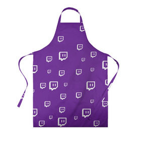Фартук 3D с принтом Twitch pattern в городе Новоалтайск, 100% полиэстер | общий размер — 65 х 85 см, ширина нагрудника — 26 см, горловина — 53 см, длина завязок — 54 см, общий обхват в поясе — 173 см. Принт на завязках и на горловине наносится с двух сторон, на основной части фартука — только с внешней стороны | видеоигры | видеостриминг | киберспорт | орнамент | стрим | трансляции | турниры | узор