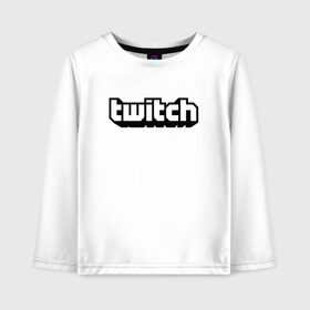 Детский лонгслив хлопок с принтом Twitch в городе Новоалтайск, 100% хлопок | круглый вырез горловины, полуприлегающий силуэт, длина до линии бедер | game | gamer | logo | twitch | twitties | игры | логотип | стрим | твитч