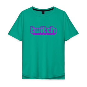 Мужская футболка хлопок Oversize с принтом Twitch Logo в городе Новоалтайск, 100% хлопок | свободный крой, круглый ворот, “спинка” длиннее передней части | game | gamer | logo | twitch | twitties | игры | логотип | стрим | твитч