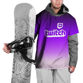 Накидка на куртку 3D с принтом Twitch в городе Новоалтайск, 100% полиэстер |  | game | gamer | logo | twitch | twitties | градиент | игры | логотип | стрим | твитч