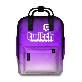 Женский рюкзак 3D с принтом Twitch в городе Новоалтайск, 100% полиэстер | лямки с регулируемой длиной, сверху ручки, чтобы рюкзак нести как сумку. Основное отделение закрывается на молнию, как и внешний карман. Внутри два дополнительных кармана, один из которых закрывается на молнию. По бокам два дополнительных кармашка, куда поместится маленькая бутылочка
 | game | gamer | logo | twitch | twitties | градиент | игры | логотип | стрим | твитч