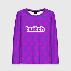 Женский лонгслив 3D с принтом Twitch в городе Новоалтайск, 100% полиэстер | длинные рукава, круглый вырез горловины, полуприлегающий силуэт | game | gamer | logo | twitch | twitties | игры | логотип | надписи | стрим | твитч | текстура