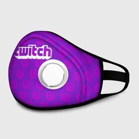 Маска из неопрена с принтом Twitch в городе Новоалтайск, неопрен 100% | Форма огибающая нос. Резинки для ушей с дополнительной резинкой на затылке. Клапан для выдоха для активного дыхания при занятиях спортом. Эластичный материал маски и окантовки для лучшего растяжения и прилегания маски.  | game | gamer | logo | twitch | twitties | игры | логотип | надписи | стрим | твитч | текстура