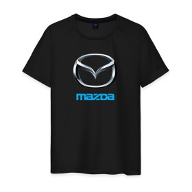 Мужская футболка хлопок с принтом MAZDA в городе Новоалтайск, 100% хлопок | прямой крой, круглый вырез горловины, длина до линии бедер, слегка спущенное плечо. | auto | mazda | sport | авто | автомобиль | автомобильные | бренд | мазда | марка | машины | спорт