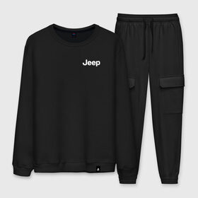 Мужской костюм хлопок с принтом JEEP в городе Новоалтайск, 100% хлопок | на свитшоте круглая горловина, мягкая резинка по низу. Брюки заужены к низу, на них два вида карманов: два “обычных” по бокам и два объемных, с клапанами, расположенные ниже линии бедра. Брюки с мягкой трикотажной резинкой на поясе и по низу штанин. В поясе для дополнительного комфорта — широкие завязки | auto | jeep | sport | авто | автомобиль | автомобильные | бренд | джип | марка | машины | спорт