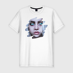 Мужская футболка хлопок Slim с принтом Ocean Eyes Eilish в городе Новоалтайск, 92% хлопок, 8% лайкра | приталенный силуэт, круглый вырез ворота, длина до линии бедра, короткий рукав | billie eilish | lovely | music | ocean eyes | pop | билли айлиш | девушка | музыка | океан | поп | эйлиш | элиш