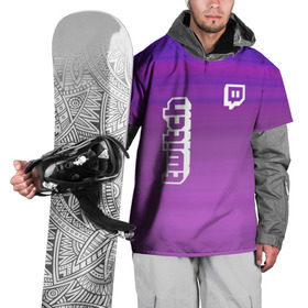Накидка на куртку 3D с принтом Twitch в городе Новоалтайск, 100% полиэстер |  | game | gamer | logo | twitch | twitties | градиент | игры | логотип | стрим | твитч