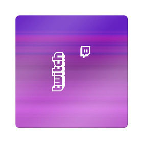 Магнит виниловый Квадрат с принтом Twitch в городе Новоалтайск, полимерный материал с магнитным слоем | размер 9*9 см, закругленные углы | Тематика изображения на принте: game | gamer | logo | twitch | twitties | градиент | игры | логотип | стрим | твитч
