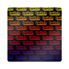 Магнит виниловый Квадрат с принтом TWITCH в городе Новоалтайск, полимерный материал с магнитным слоем | размер 9*9 см, закругленные углы | Тематика изображения на принте: game | gamer | logo | pattern | twitch | twitties | градиент | игры | логотип | надписи | паттерн | стрим | твитч | текстура