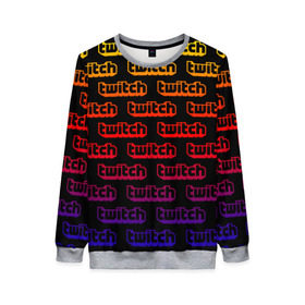 Женский свитшот 3D с принтом TWITCH в городе Новоалтайск, 100% полиэстер с мягким внутренним слоем | круглый вырез горловины, мягкая резинка на манжетах и поясе, свободная посадка по фигуре | game | gamer | logo | pattern | twitch | twitties | градиент | игры | логотип | надписи | паттерн | стрим | твитч | текстура