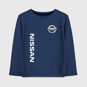 Детский лонгслив хлопок с принтом NISSAN в городе Новоалтайск, 100% хлопок | круглый вырез горловины, полуприлегающий силуэт, длина до линии бедер | auto | nissan | sport | авто | автомобиль | автомобильные | бренд | марка | машины | ниссан | спорт