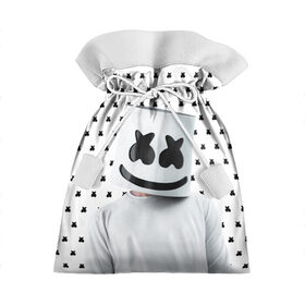 Подарочный 3D мешок с принтом MARSHMELLO White в городе Новоалтайск, 100% полиэстер | Размер: 29*39 см | marsh | marshmallow | marshmello | marshmelo | mello | music | smile | диджей | лого | маршмеллов | маршмеллоу | маршмеллу | маршмело | маршмелов | маршмелоу | музыка | музыкант | рожица | трэп | улыбка | хаус