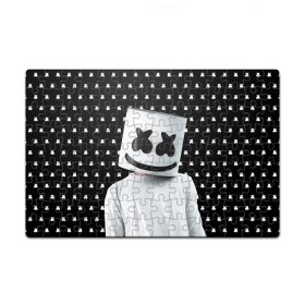 Пазл магнитный 126 элементов с принтом MARSHMELLO Black в городе Новоалтайск, полимерный материал с магнитным слоем | 126 деталей, размер изделия —  180*270 мм | Тематика изображения на принте: marsh | marshmallow | marshmello | marshmelo | mello | music | smile | диджей | лого | маршмеллов | маршмеллоу | маршмеллу | маршмело | маршмелов | маршмелоу | музыка | музыкант | рожица | трэп | улыбка | хаус