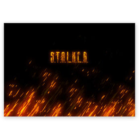 Поздравительная открытка с принтом S.T.A.L.K.E.R. в городе Новоалтайск, 100% бумага | плотность бумаги 280 г/м2, матовая, на обратной стороне линовка и место для марки
 | Тематика изображения на принте: anomaly | bandit | chernobyl | logo | pripyat | shadow of chernobyl | stalker | stalker 2 | zone | аномалия | бандиты | зона | лого | меченый | припять | сталкер | сталкер 2 | тени чернобыля | чернобыль | чистое небо