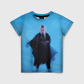 Детская футболка 3D с принтом Billie Eilish в городе Новоалтайск, 100% гипоаллергенный полиэфир | прямой крой, круглый вырез горловины, длина до линии бедер, чуть спущенное плечо, ткань немного тянется | Тематика изображения на принте: billie eilish | lovely | music | ocean eyes | pop | билли айлиш | девушка | музыка | океан | поп | эйлиш | элиш