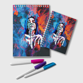 Блокнот с принтом Billie Eilish Smoke в городе Новоалтайск, 100% бумага | 48 листов, плотность листов — 60 г/м2, плотность картонной обложки — 250 г/м2. Листы скреплены удобной пружинной спиралью. Цвет линий — светло-серый
 | Тематика изображения на принте: billie eilish | lovely | music | ocean eyes | pop | билли айлиш | девушка | музыка | океан | поп | эйлиш | элиш