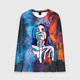 Мужской лонгслив 3D с принтом Billie Eilish Smoke в городе Новоалтайск, 100% полиэстер | длинные рукава, круглый вырез горловины, полуприлегающий силуэт | billie eilish | lovely | music | ocean eyes | pop | билли айлиш | девушка | музыка | океан | поп | эйлиш | элиш