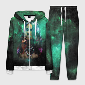 Мужской костюм 3D с принтом Billie Eilish Space в городе Новоалтайск, 100% полиэстер | Манжеты и пояс оформлены тканевой резинкой, двухслойный капюшон со шнурком для регулировки, карманы спереди | billie eilish | lovely | music | ocean eyes | pop | билли айлиш | девушка | музыка | океан | поп | эйлиш | элиш