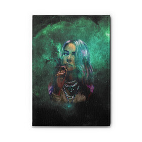Обложка для автодокументов с принтом Billie Eilish Space в городе Новоалтайск, натуральная кожа |  размер 19,9*13 см; внутри 4 больших “конверта” для документов и один маленький отдел — туда идеально встанут права | billie eilish | lovely | music | ocean eyes | pop | билли айлиш | девушка | музыка | океан | поп | эйлиш | элиш
