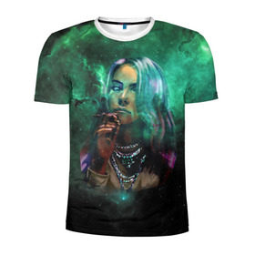 Мужская футболка 3D спортивная с принтом Billie Eilish Space в городе Новоалтайск, 100% полиэстер с улучшенными характеристиками | приталенный силуэт, круглая горловина, широкие плечи, сужается к линии бедра | Тематика изображения на принте: billie eilish | lovely | music | ocean eyes | pop | билли айлиш | девушка | музыка | океан | поп | эйлиш | элиш
