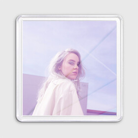 Магнит 55*55 с принтом Pink Billie Eilish в городе Новоалтайск, Пластик | Размер: 65*65 мм; Размер печати: 55*55 мм | billie eilish | lovely | music | ocean eyes | pop | билли айлиш | девушка | музыка | океан | поп | эйлиш | элиш
