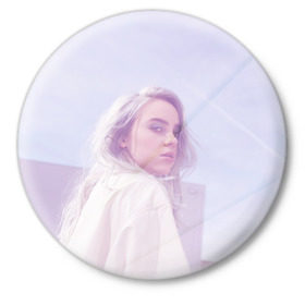 Значок с принтом Pink Billie Eilish в городе Новоалтайск,  металл | круглая форма, металлическая застежка в виде булавки | billie eilish | lovely | music | ocean eyes | pop | билли айлиш | девушка | музыка | океан | поп | эйлиш | элиш