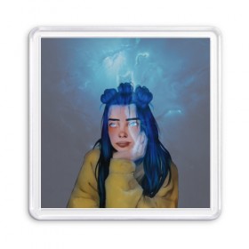 Магнит 55*55 с принтом Universe Billie в городе Новоалтайск, Пластик | Размер: 65*65 мм; Размер печати: 55*55 мм | billie eilish | lovely | music | ocean eyes | pop | билли айлиш | девушка | музыка | океан | поп | эйлиш | элиш