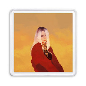 Магнит 55*55 с принтом Billie Eilish Sun в городе Новоалтайск, Пластик | Размер: 65*65 мм; Размер печати: 55*55 мм | billie eilish | lovely | music | ocean eyes | pop | билли айлиш | девушка | музыка | океан | поп | эйлиш | элиш