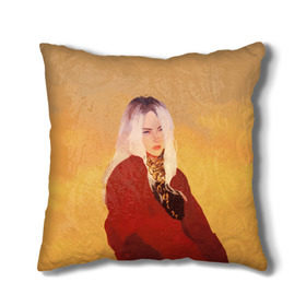 Подушка 3D с принтом Billie Eilish Sun в городе Новоалтайск, наволочка – 100% полиэстер, наполнитель – холлофайбер (легкий наполнитель, не вызывает аллергию). | состоит из подушки и наволочки. Наволочка на молнии, легко снимается для стирки | billie eilish | lovely | music | ocean eyes | pop | билли айлиш | девушка | музыка | океан | поп | эйлиш | элиш