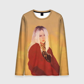 Мужской лонгслив 3D с принтом Billie Eilish Sun в городе Новоалтайск, 100% полиэстер | длинные рукава, круглый вырез горловины, полуприлегающий силуэт | billie eilish | lovely | music | ocean eyes | pop | билли айлиш | девушка | музыка | океан | поп | эйлиш | элиш