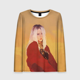 Женский лонгслив 3D с принтом Billie Eilish Sun в городе Новоалтайск, 100% полиэстер | длинные рукава, круглый вырез горловины, полуприлегающий силуэт | billie eilish | lovely | music | ocean eyes | pop | билли айлиш | девушка | музыка | океан | поп | эйлиш | элиш