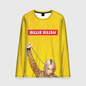 Мужской лонгслив 3D с принтом Billie Eilish в городе Новоалтайск, 100% полиэстер | длинные рукава, круглый вырез горловины, полуприлегающий силуэт | billie eilish | lovely | music | ocean eyes | pop | билли айлиш | девушка | музыка | океан | поп | эйлиш | элиш