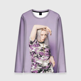 Мужской лонгслив 3D с принтом Billie Eilish в городе Новоалтайск, 100% полиэстер | длинные рукава, круглый вырез горловины, полуприлегающий силуэт | billie eilish | lovely | music | ocean eyes | pop | билли айлиш | девушка | музыка | океан | поп | эйлиш | элиш