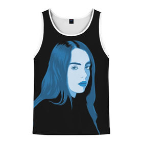 Мужская майка 3D с принтом Billie Eilish в городе Новоалтайск, 100% полиэстер | круглая горловина, приталенный силуэт, длина до линии бедра. Пройма и горловина окантованы тонкой бейкой | Тематика изображения на принте: billie eilish | lovely | music | ocean eyes | pop | билли айлиш | девушка | музыка | океан | поп | эйлиш | элиш