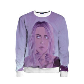 Детский свитшот 3D с принтом Billie Eilish Heart в городе Новоалтайск, 100% полиэстер | свободная посадка, прямой крой, мягкая тканевая резинка на рукавах и понизу свитшота | Тематика изображения на принте: billie eilish | lovely | music | ocean eyes | pop | билли айлиш | девушка | музыка | океан | поп | эйлиш | элиш