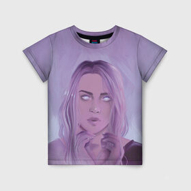 Детская футболка 3D с принтом Billie Eilish Heart в городе Новоалтайск, 100% гипоаллергенный полиэфир | прямой крой, круглый вырез горловины, длина до линии бедер, чуть спущенное плечо, ткань немного тянется | Тематика изображения на принте: billie eilish | lovely | music | ocean eyes | pop | билли айлиш | девушка | музыка | океан | поп | эйлиш | элиш