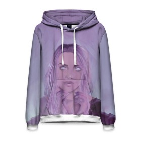 Мужская толстовка 3D с принтом Billie Eilish Heart в городе Новоалтайск, 100% полиэстер | двухслойный капюшон со шнурком для регулировки, мягкие манжеты на рукавах и по низу толстовки, спереди карман-кенгуру с мягким внутренним слоем. | billie eilish | lovely | music | ocean eyes | pop | билли айлиш | девушка | музыка | океан | поп | эйлиш | элиш
