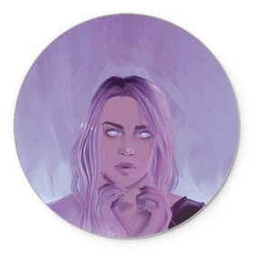 Коврик круглый с принтом Billie Eilish Heart в городе Новоалтайск, резина и полиэстер | круглая форма, изображение наносится на всю лицевую часть | Тематика изображения на принте: billie eilish | lovely | music | ocean eyes | pop | билли айлиш | девушка | музыка | океан | поп | эйлиш | элиш