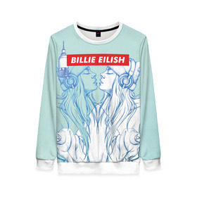 Женский свитшот 3D с принтом Billie Eilish в городе Новоалтайск, 100% полиэстер с мягким внутренним слоем | круглый вырез горловины, мягкая резинка на манжетах и поясе, свободная посадка по фигуре | Тематика изображения на принте: billie eilish | lovely | music | ocean eyes | pop | билли айлиш | девушка | музыка | океан | поп | эйлиш | элиш