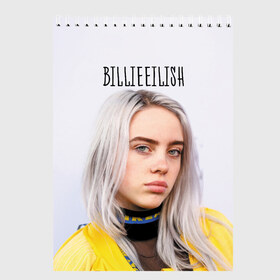 Скетчбук с принтом BillieEilish в городе Новоалтайск, 100% бумага
 | 48 листов, плотность листов — 100 г/м2, плотность картонной обложки — 250 г/м2. Листы скреплены сверху удобной пружинной спиралью | billie eilish | lovely | music | ocean eyes | pop | билли айлиш | девушка | музыка | океан | поп | эйлиш | элиш