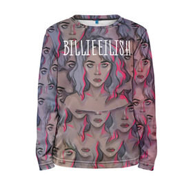 Детский лонгслив 3D с принтом Billie Eilish в городе Новоалтайск, 100% полиэстер | длинные рукава, круглый вырез горловины, полуприлегающий силуэт
 | billie eilish | lovely | music | ocean eyes | pop | билли айлиш | девушка | музыка | океан | поп | эйлиш | элиш