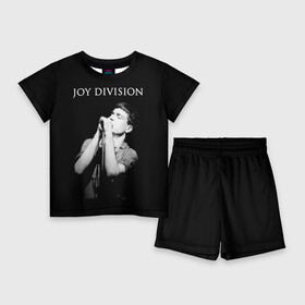 Детский костюм с шортами 3D с принтом Joy Division в городе Новоалтайск,  |  | Тематика изображения на принте: ian curtis | joy division | joy division unknown pleasures | love will tear us apart | группы | иэн кёртис | пост панк | рок