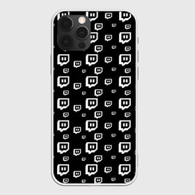 Чехол для iPhone 12 Pro Max Twitch: в городе Новоалтайск, Силикон | | black and white | game | gamer | logo | pattern | twitch | twitties | игры | логотип | паттерн | стрим | твитч | текстура | черно белый