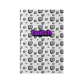 Обложка для паспорта матовая кожа с принтом Twitch в городе Новоалтайск, натуральная матовая кожа | размер 19,3 х 13,7 см; прозрачные пластиковые крепления | Тематика изображения на принте: game | gamer | logo | pattern | twitch | twitties | игры | логотип | паттерн | стрим | твитч | текстура