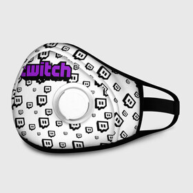 Маска из неопрена с принтом Twitch в городе Новоалтайск, неопрен 100% | Форма огибающая нос. Резинки для ушей с дополнительной резинкой на затылке. Клапан для выдоха для активного дыхания при занятиях спортом. Эластичный материал маски и окантовки для лучшего растяжения и прилегания маски.  | game | gamer | logo | pattern | twitch | twitties | игры | логотип | паттерн | стрим | твитч | текстура