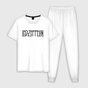 Мужская пижама хлопок с принтом Led Zeppelin в городе Новоалтайск, 100% хлопок | брюки и футболка прямого кроя, без карманов, на брюках мягкая резинка на поясе и по низу штанин
 | blues rock | heavy | led zeppelin | progressive hard rock